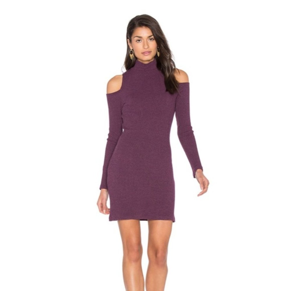 NWT Splendid Purple Cold-Shoulder Dress, Sz L